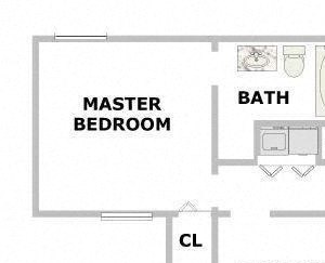 Rosewood 2 Bedroom 1 Bath Floorplan 874 Square-Foot 2 Bedroom 1 Bath Rosewood Floorplan at Pleasant Creek Apartments, Lancaster, TX